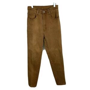 Vintage Jordache Jeans 6 Womens Mustard Yellow Brown High Rise Skinny Ankle